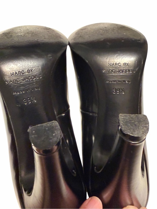 Marc By Marc Jacobs Black Patent Scalloped High Heel Pumps main image 9